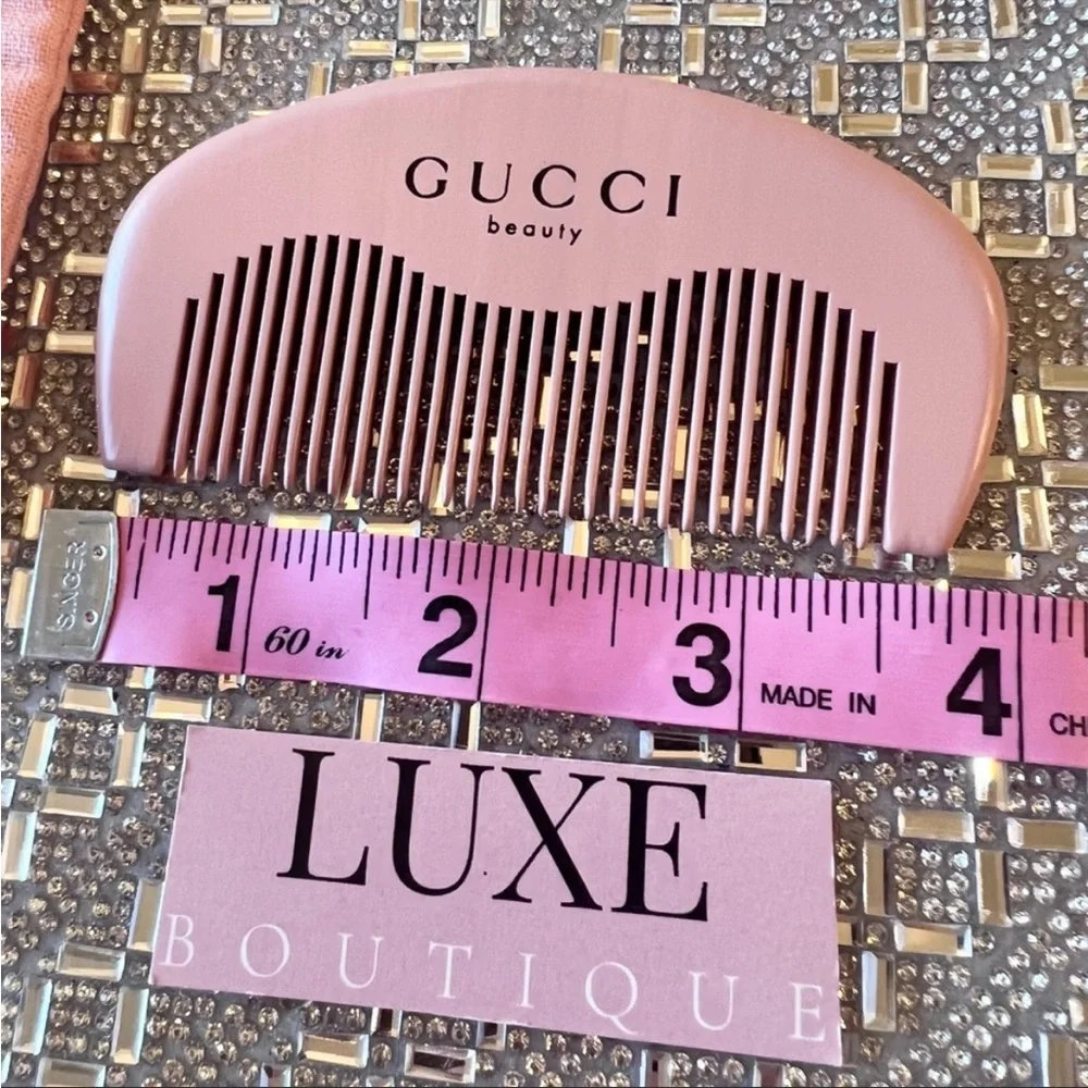 💎 GUCCI Beauty Pink Hair Comb + Travel Pouch Floral NEW Gift Glam Luxe